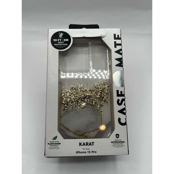 Case-Mate Karat Marble Case for Apple iPhone 13 Pro - Gold Plant-Based Materials - Picture 1 of 3